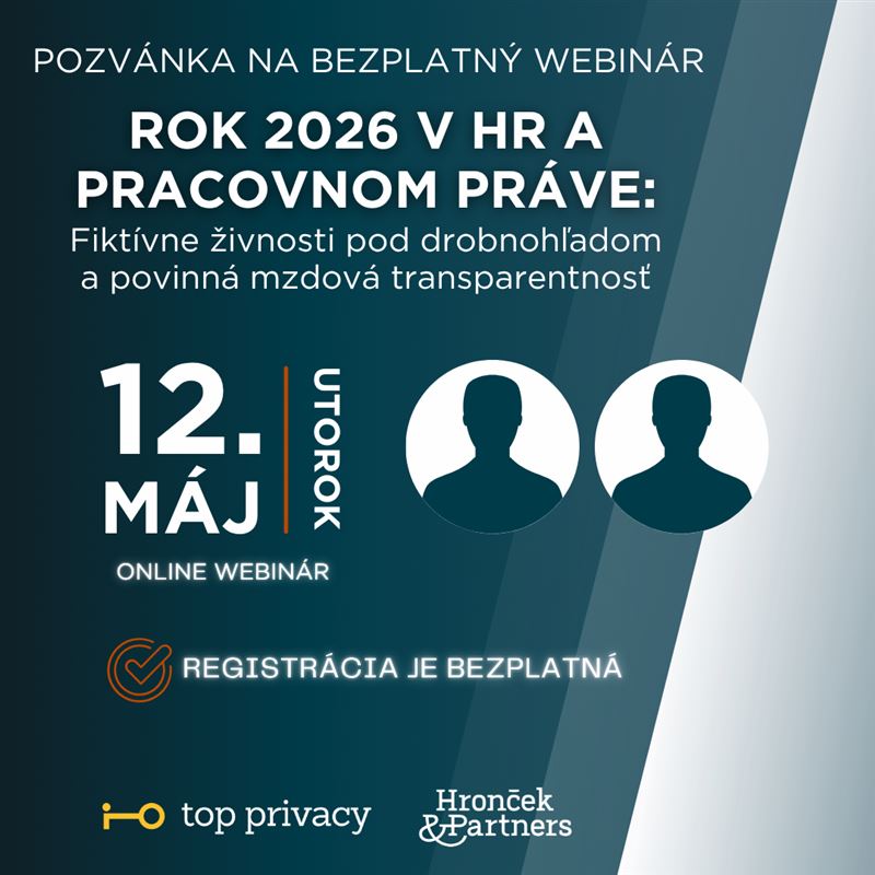 Predstavenie rečníkov: bezplatný online webinár - 12. máj 2026 : ROK 2026 V HR A PRACOVNOM PRÁVE  